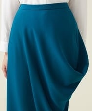 GBHET13360 Sybilla(シビラ) デニットジョーゼットサイドドレープスカート ブルー