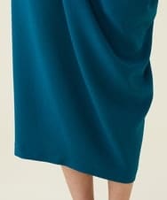 GBHET13360 Sybilla(シビラ) デニットジョーゼットサイドドレープスカート ブルー