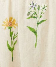 GBHGA01790 Sybilla(シビラ) 先染めリネン刺繍スカート ベージュ