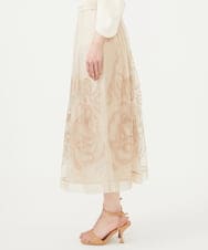 GBHGA04600 Sybilla(シビラ) シルクオーガンジーローズスカート ベージュ