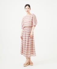 GBHGB35360 Sybilla(シビラ) 先染めチェックスカート パープル系