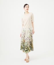 GBHGB38450 Sybilla(シビラ) ボタニカルフラワープリントスカート アイボリー