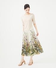 GBHGB38450 Sybilla(シビラ) ボタニカルフラワープリントスカート アイボリー