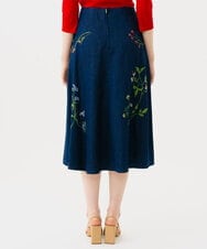 GBHGD04500 Sybilla(シビラ) フラワー刺繍デニムスカート インディゴ