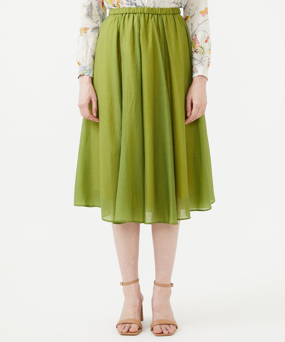 GBHGD42250 Sybilla(シビラ) シアークリンクルスカート グリーン