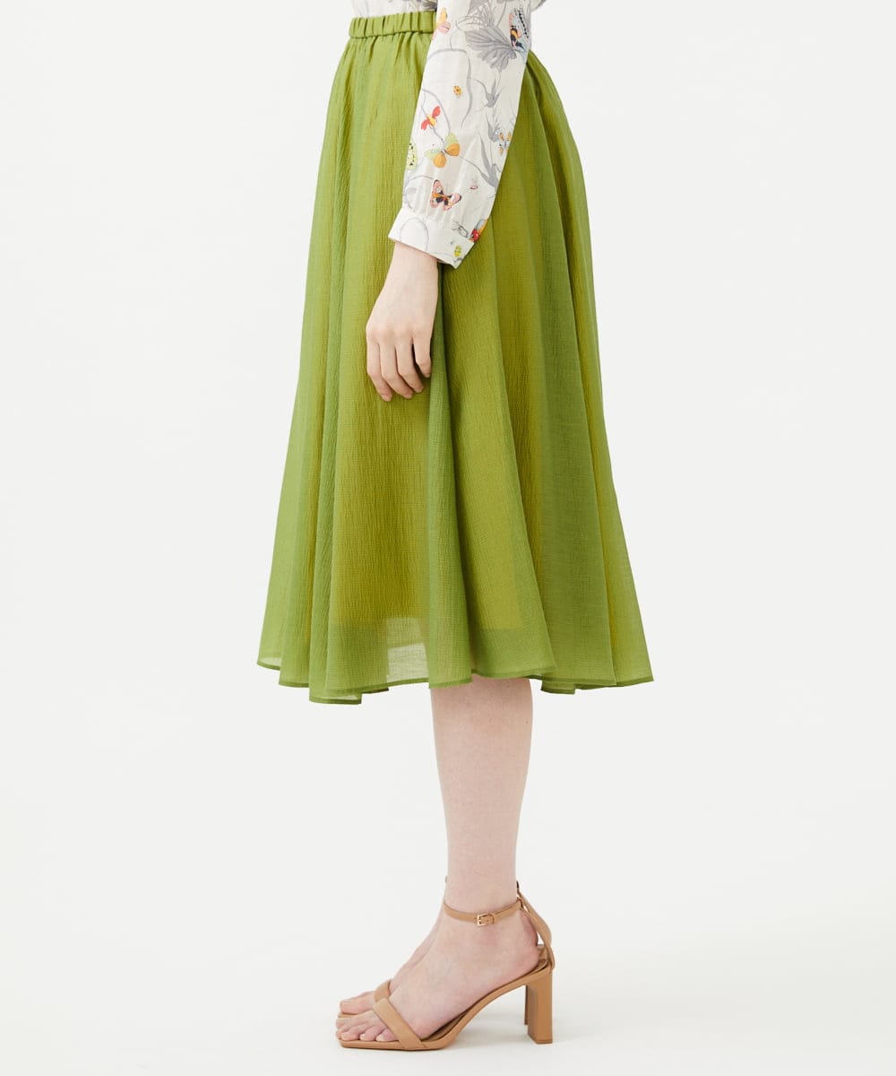 GBHGD42250 Sybilla(シビラ) シアークリンクルスカート グリーン