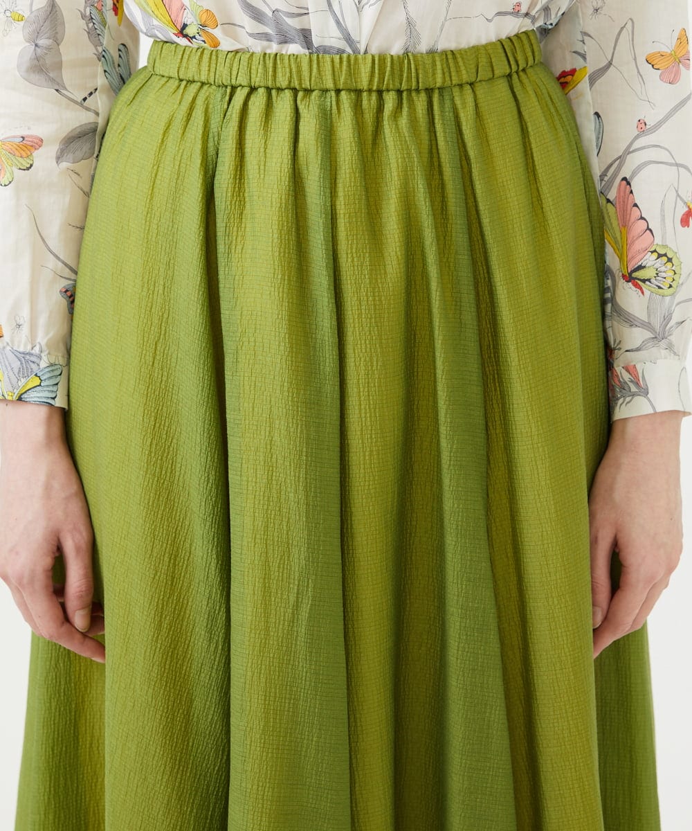 GBHGD42250 Sybilla(シビラ) シアークリンクルスカート グリーン