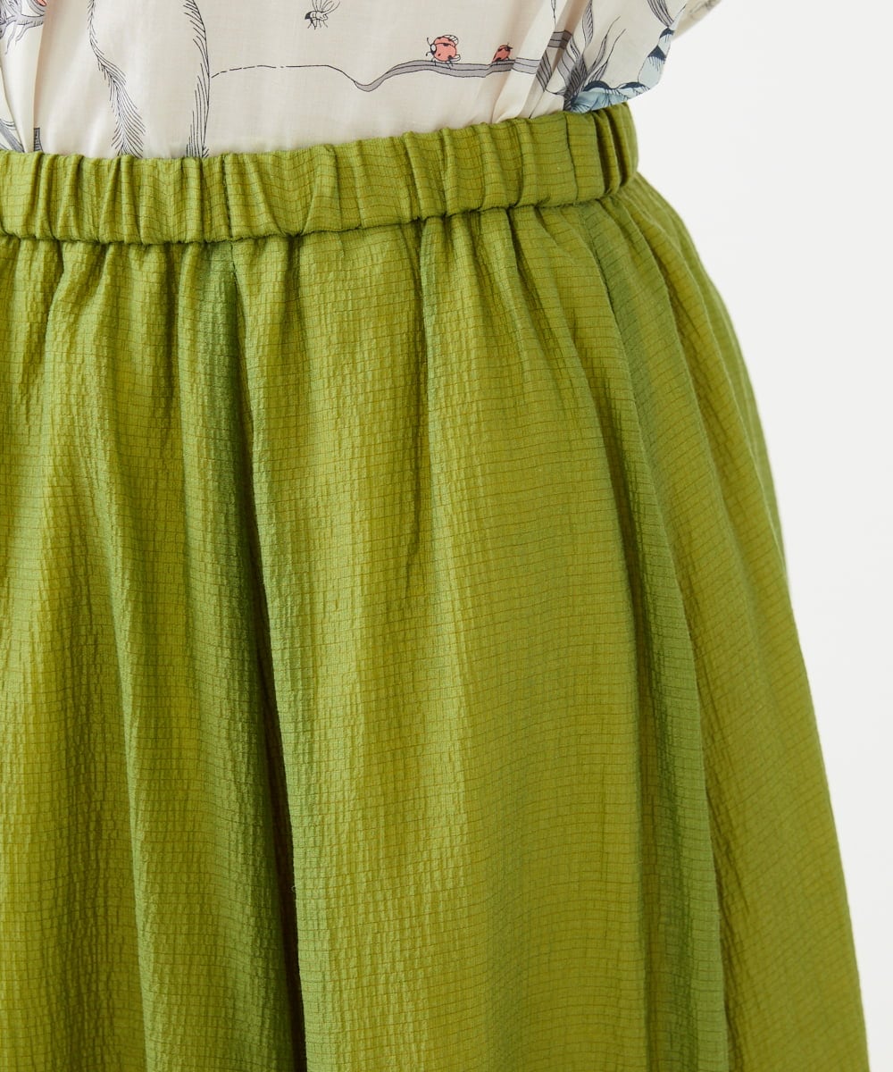 GBHGD42250 Sybilla(シビラ) シアークリンクルスカート グリーン