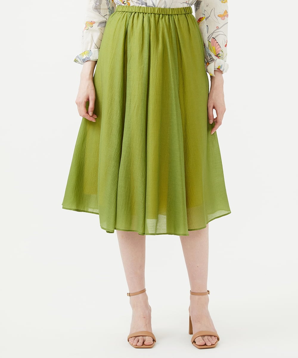 GBHGD42250 Sybilla(シビラ) シアークリンクルスカート グリーン