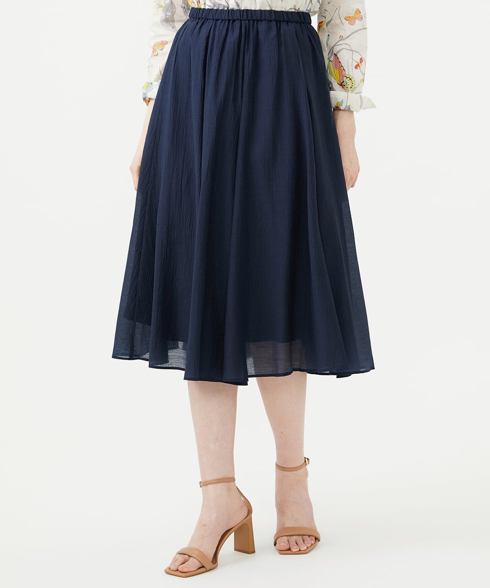 GBHGD42250 Sybilla(シビラ) シアークリンクルスカート ネイビー