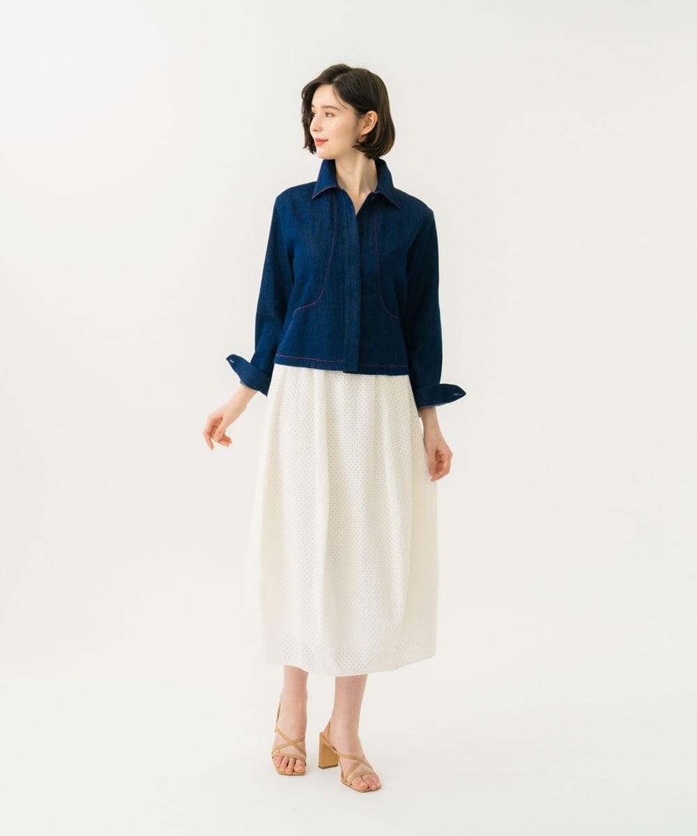 GBHGD45360 Sybilla(シビラ) アイレットレーススカート ホワイト