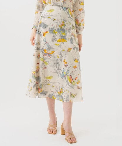 GBHGD94400  バタフライ&フラワープリントスカート