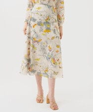 GBHGD94400 Sybilla(シビラ) バタフライ&フラワープリントスカート アイボリー系