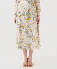 GBHGD94400 Sybilla(シビラ) バタフライ&フラワープリントスカート アイボリー系