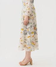 GBHGD94400 Sybilla(シビラ) バタフライ&フラワープリントスカート アイボリー系