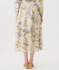 GBHGD94400 Sybilla(シビラ) バタフライ&フラワープリントスカート アイボリー系