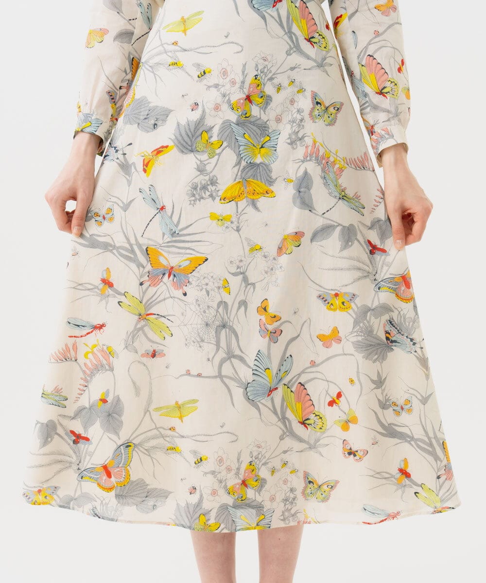 GBHGD94400 Sybilla(シビラ) バタフライ&フラワープリントスカート アイボリー系