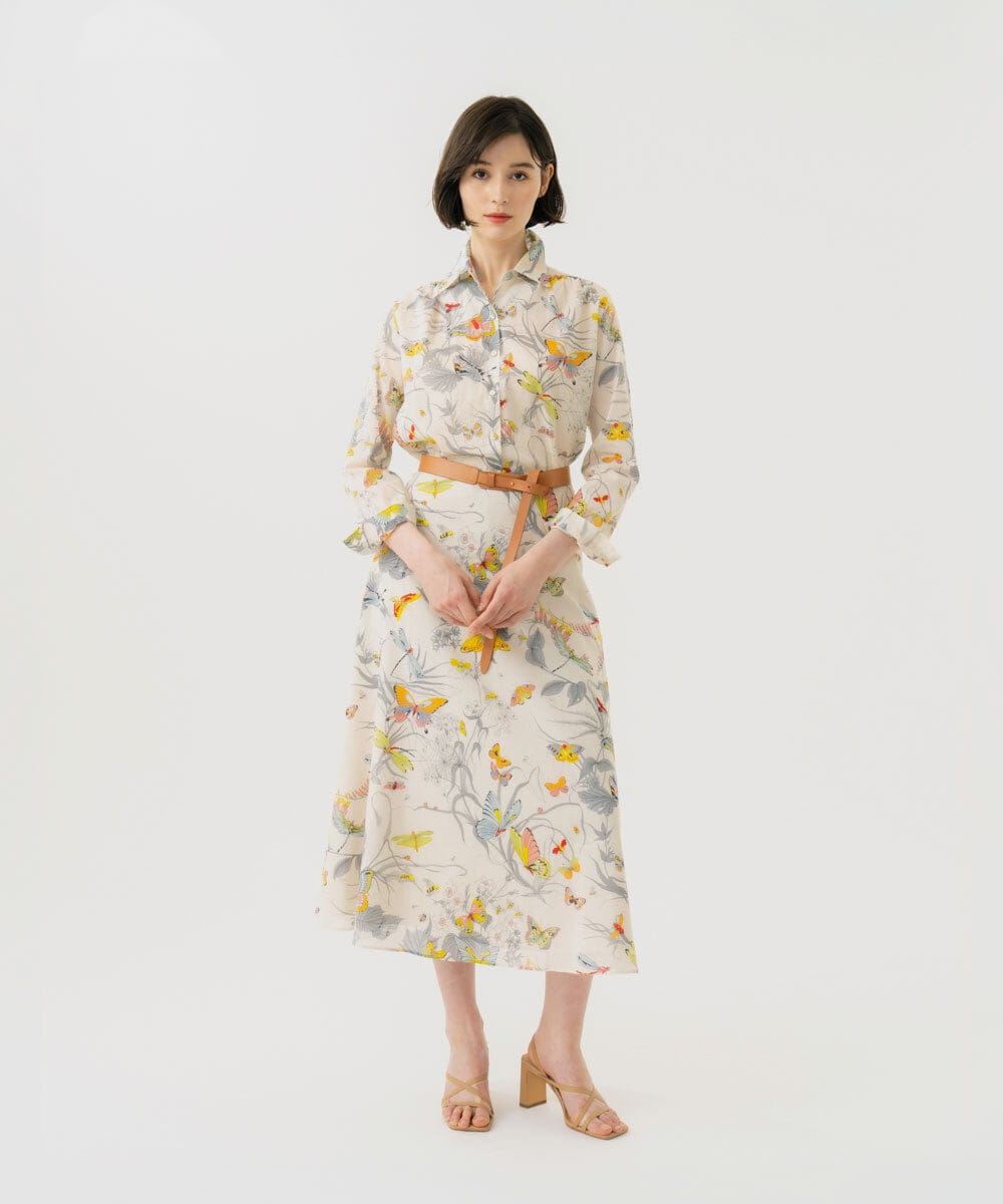 GBHGD94400 Sybilla(シビラ) バタフライ&フラワープリントスカート アイボリー系