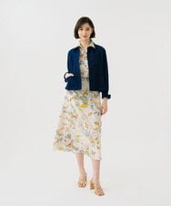 GBHGD94400 Sybilla(シビラ) バタフライ&フラワープリントスカート アイボリー系