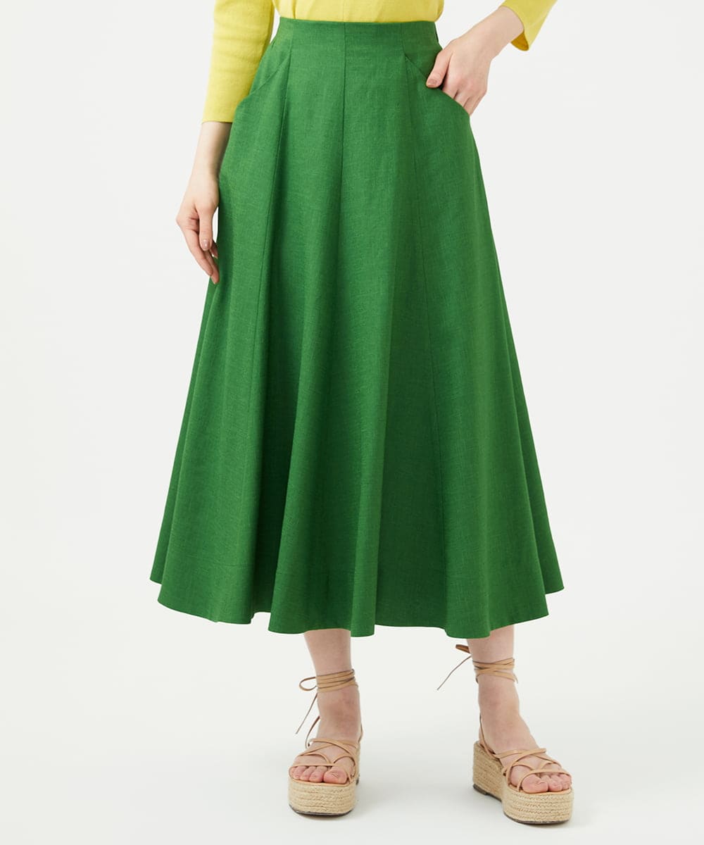 GBHGE01400 Sybilla(シビラ) トリアセリネンスカート グリーン