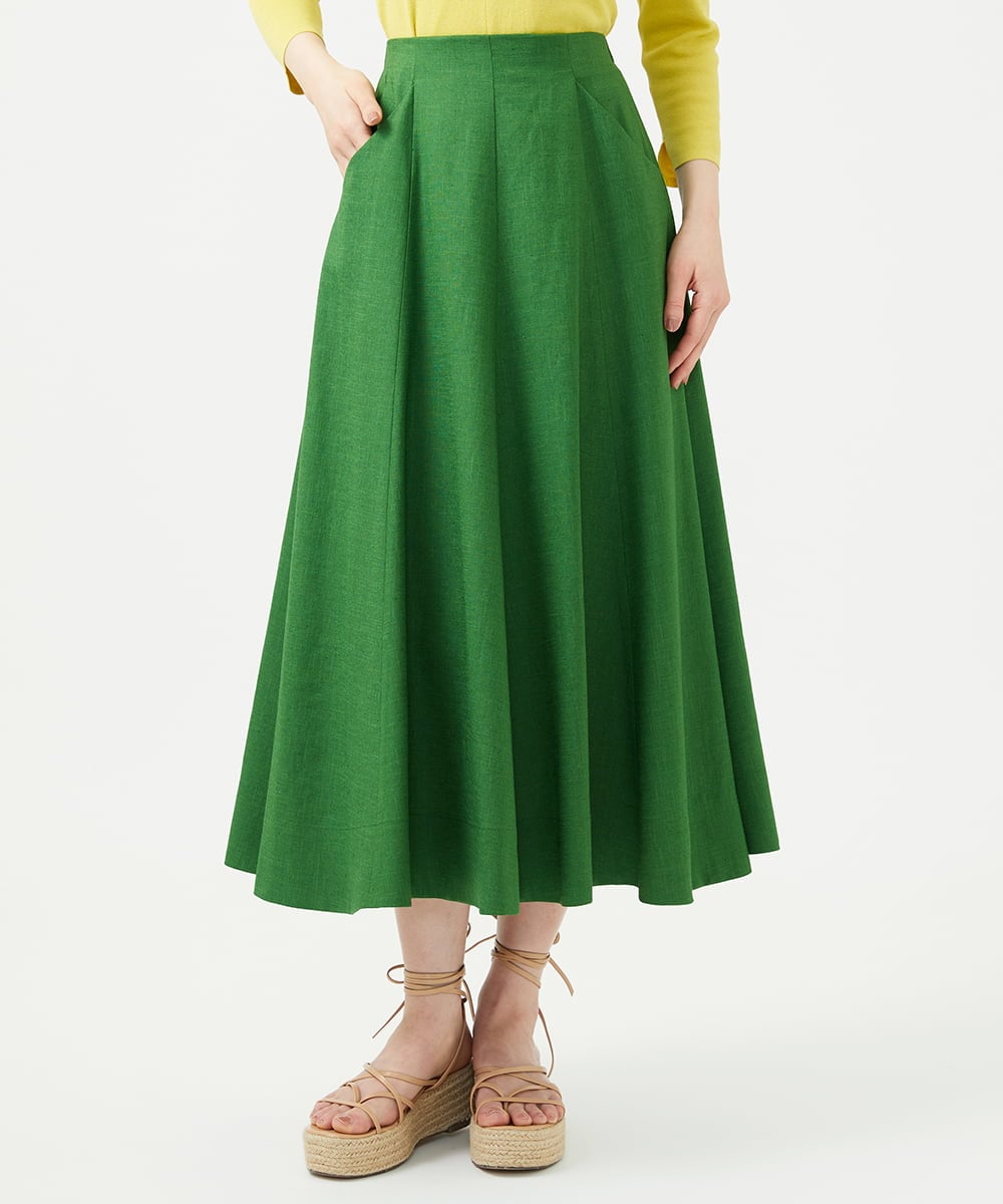GBHGE01400 Sybilla(シビラ) トリアセリネンスカート グリーン
