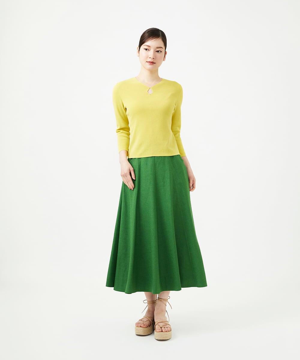 GBHGE01400 Sybilla(シビラ) トリアセリネンスカート グリーン