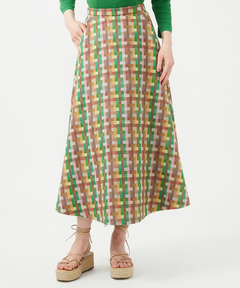 GBHGE05500 Sybilla(シビラ) チェックジャカードスカート マルチカラー