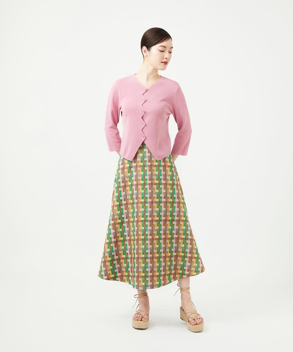 GBHGE05500 Sybilla(シビラ) チェックジャカードスカート マルチカラー