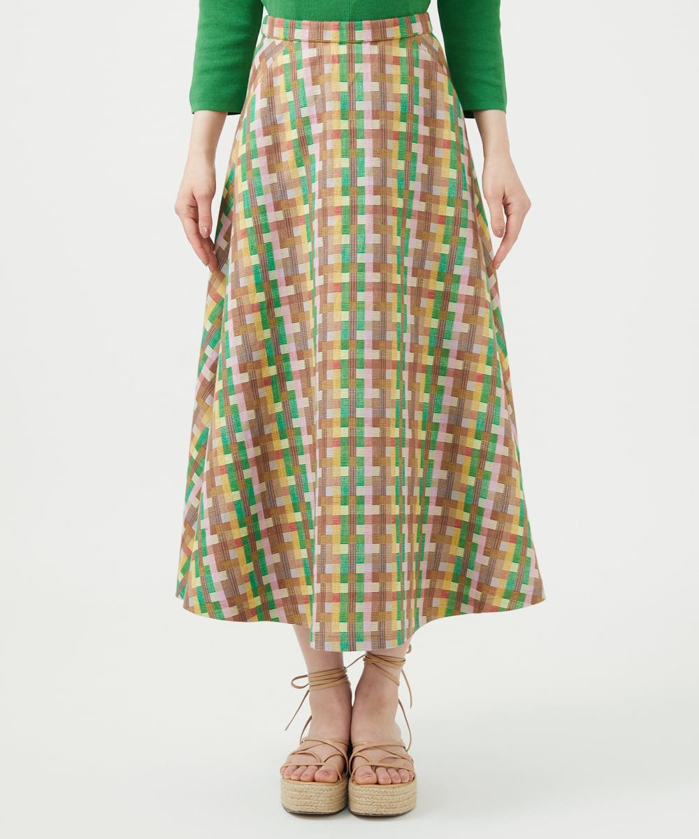 GBHGE05500 Sybilla(シビラ) チェックジャカードスカート マルチカラー