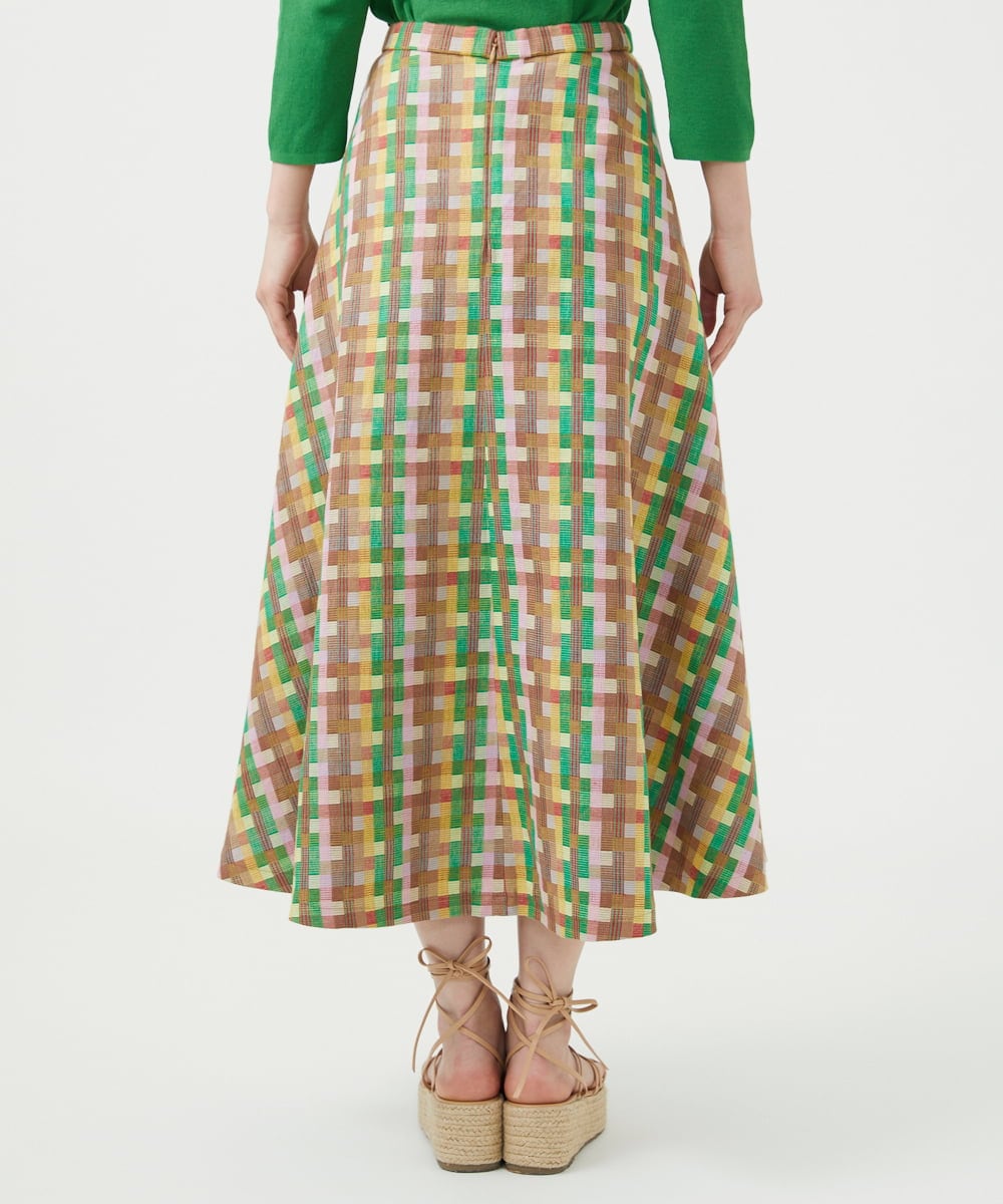 GBHGE05500 Sybilla(シビラ) チェックジャカードスカート マルチカラー