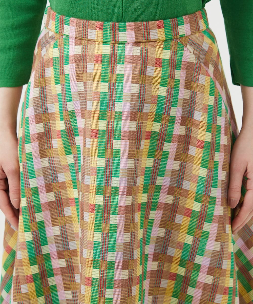 GBHGE05500 Sybilla(シビラ) チェックジャカードスカート マルチカラー