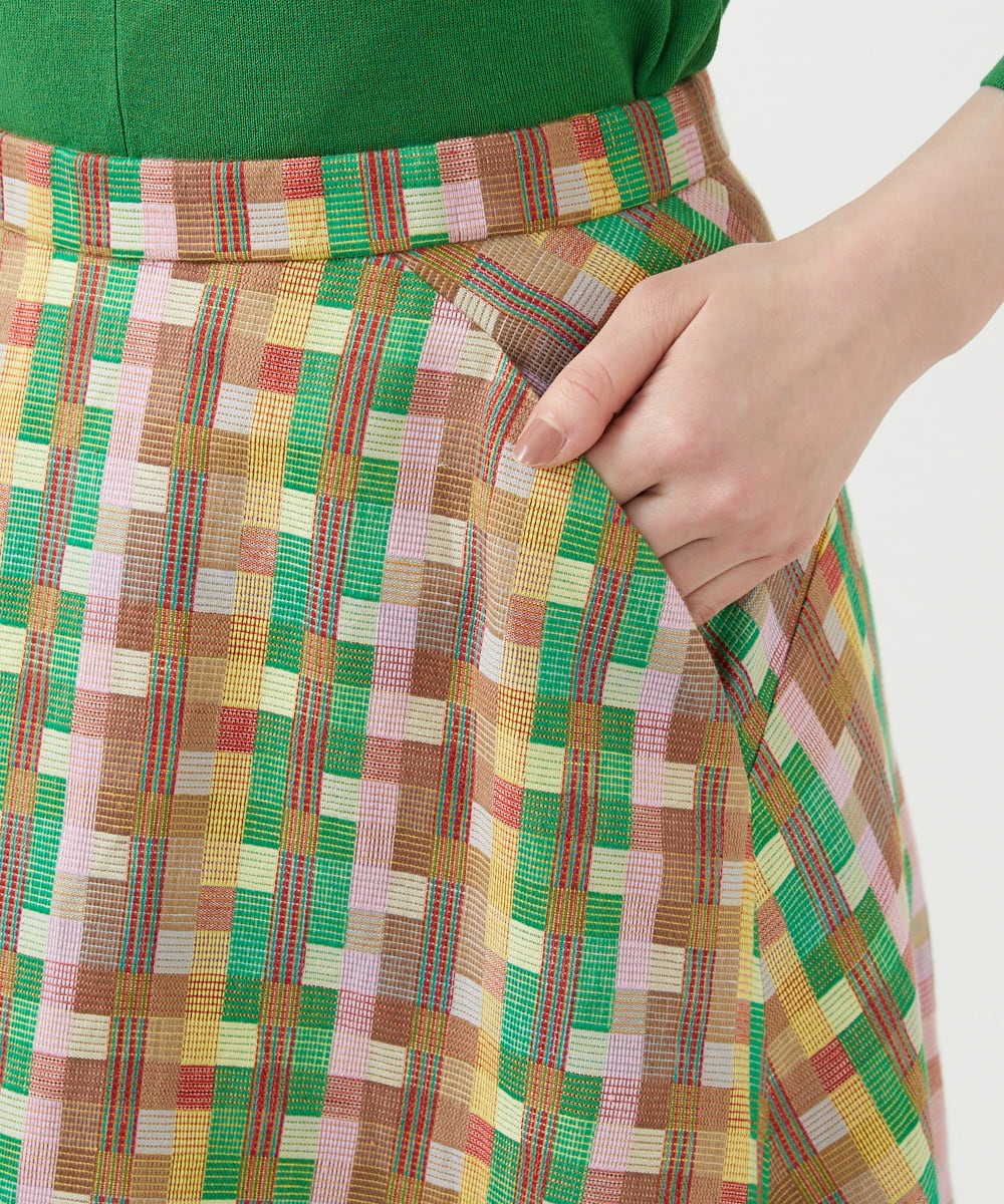 GBHGE05500 Sybilla(シビラ) チェックジャカードスカート マルチカラー