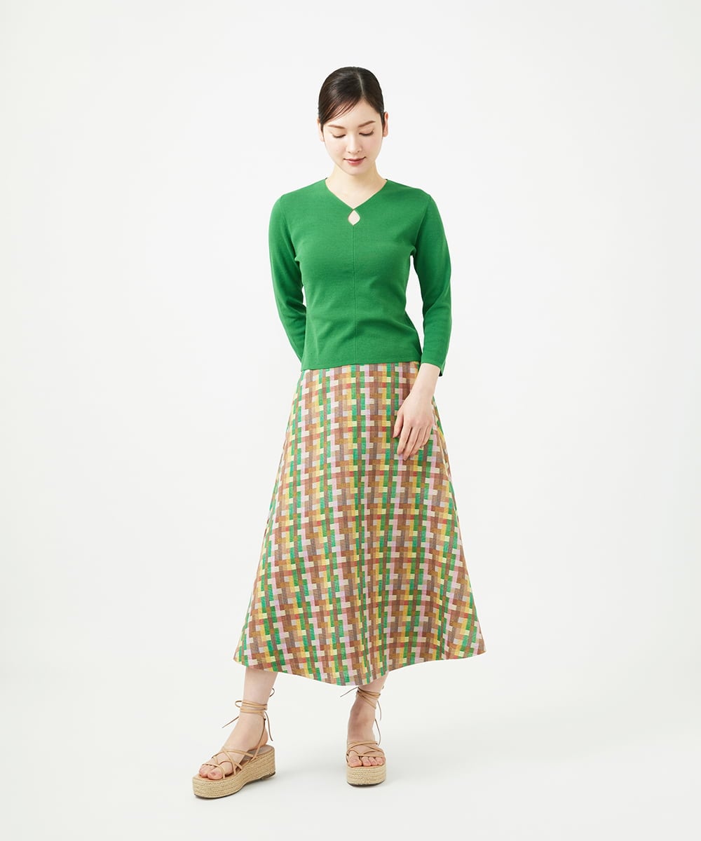 GBHGE05500 Sybilla(シビラ) チェックジャカードスカート マルチカラー