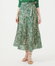 GBHGF08450 Sybilla(シビラ) ゼブラプリントラップスカート グリーン