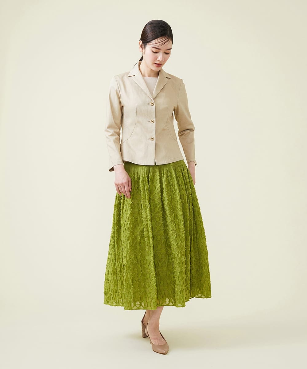 カットジャカードシャーリングスカート(ひざ丈スカート) | Sybilla 