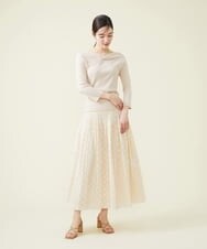 GBHGS40390 Sybilla(シビラ) カットジャカードシャーリングスカート ベージュ