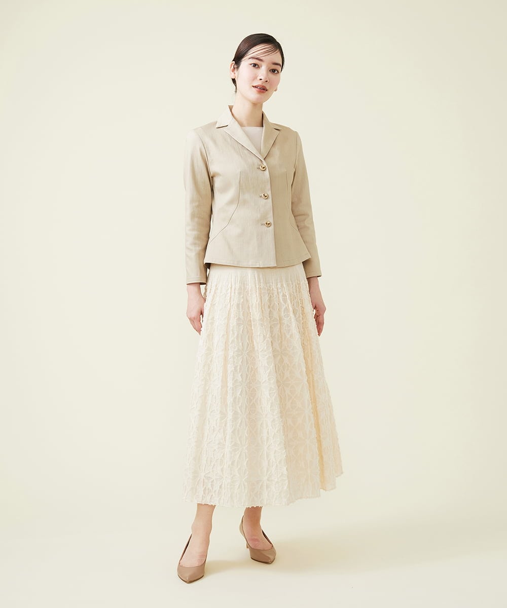 GBHGS40390 Sybilla(シビラ) カットジャカードシャーリングスカート ベージュ