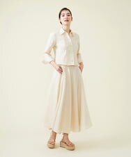GBHGT55360 Sybilla(シビラ) 平織りリネンサーキュラースカート アイボリー