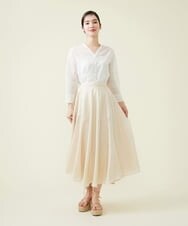 GBHGT55360 Sybilla(シビラ) 平織りリネンサーキュラースカート アイボリー