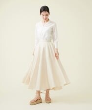 GBHGT55360 Sybilla(シビラ) 平織りリネンサーキュラースカート アイボリー