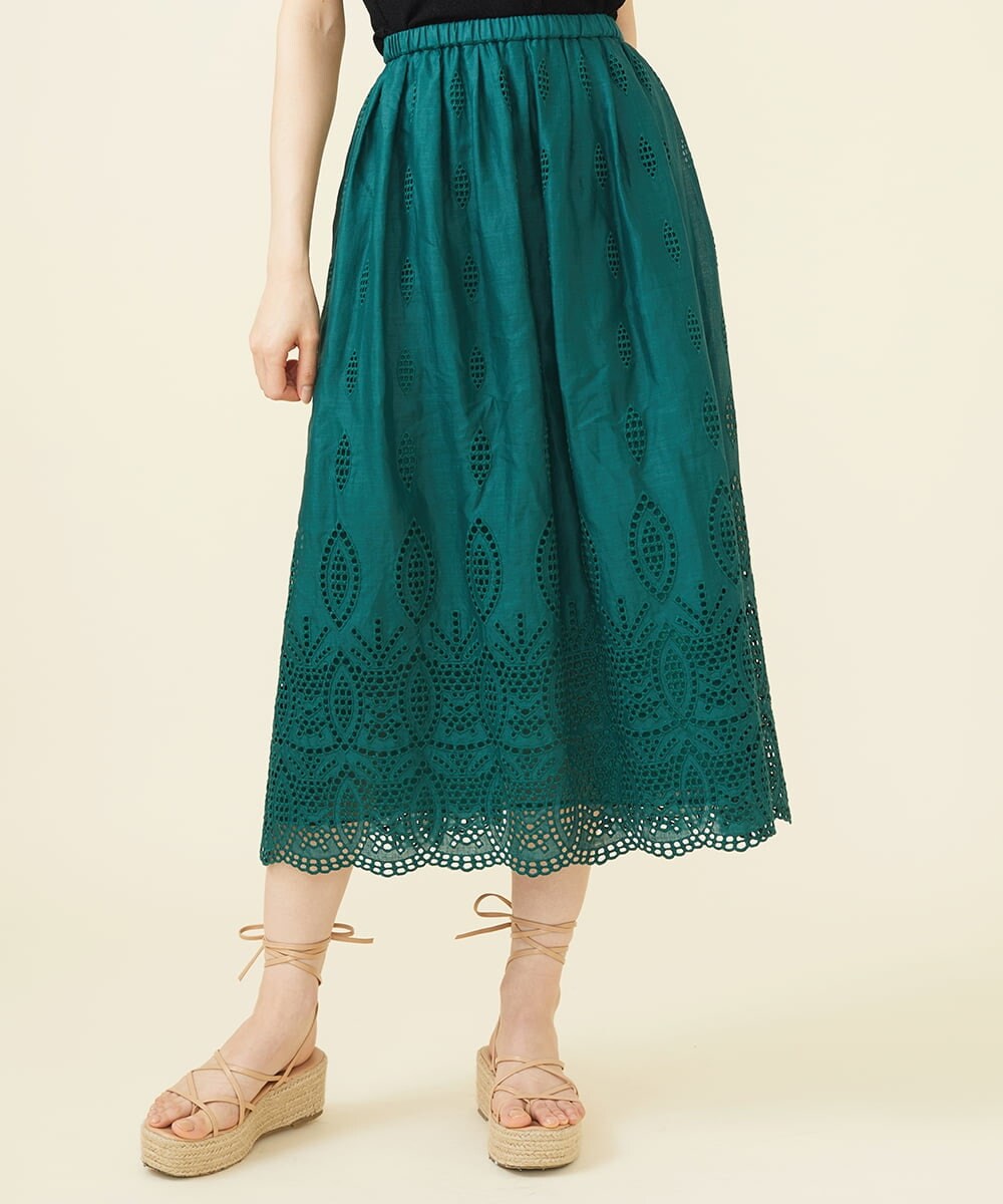 ボーラーレースタックギャザースカート(ミモレ丈スカート) | Sybilla  