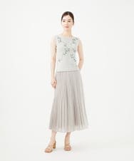 GBHHA30450 Sybilla(シビラ) カールマイヤープリーツスカート ライトグレー