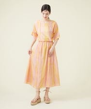 GBHHS86360 Sybilla(シビラ) コットンシルクプリントスカート オレンジ