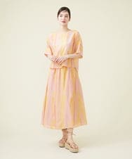 GBHHS86360 Sybilla(シビラ) コットンシルクプリントスカート オレンジ