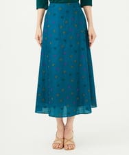 GBHJB01400 Sybilla(シビラ) アスタリスク刺繍スカート ブルーグリーン