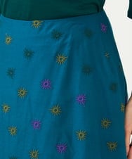 GBHJB01400 Sybilla(シビラ) アスタリスク刺繍スカート ブルーグリーン