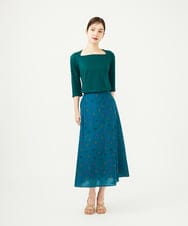 GBHJB01400 Sybilla(シビラ) アスタリスク刺繍スカート ブルーグリーン