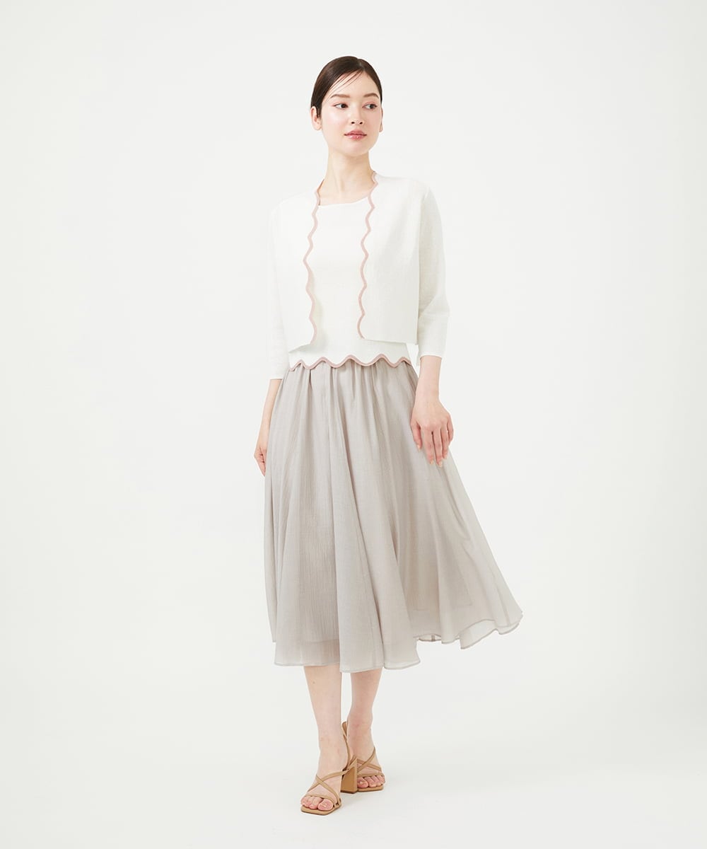 GBHJD42250 Sybilla(シビラ) シアークリンクルスカート ライトグレー