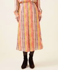 GBHJT07390 Sybilla(シビラ) マルチカラーストライプスカート ピンク