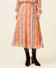 GBHJT07390 Sybilla(シビラ) マルチカラーストライプスカート ピンク
